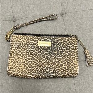 Brahmin Animal Print Wristlet with Gold Accents